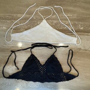 BOGO Womens Crochet Bralette Knit Bra Boho‎ Beach Bikini Halter Tank Crop Top M
